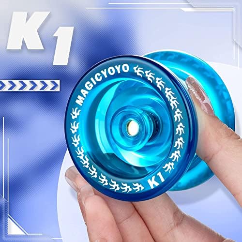 Magicyoy K1-Plus Blue Yoyo 2 пакет, одговора на Yoyo за деца, пластичен јо јо професионален трик јо-јо+10 yoyo жици+2 Yoyo торби+2