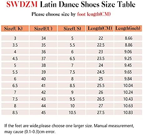 SWDZM жени латински танцувачки чизми peиркаат пети салса салса вежбаат перформанси за танцување на глуждот, модел YCL456