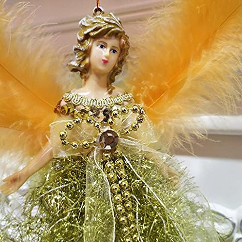 Кукла Божиќ Приврзоци Декор Виси Дрво Дома Божиќ Орнаменти Ангел Декорација Виси Батерија Управувана Венец Со Тајмер за