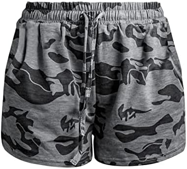 Shortsенски шорцеви за одење во UQRZAU, се протегаат мода Нов летен гумен бенд со високи половини, лабава широка нозе обични шорцеви