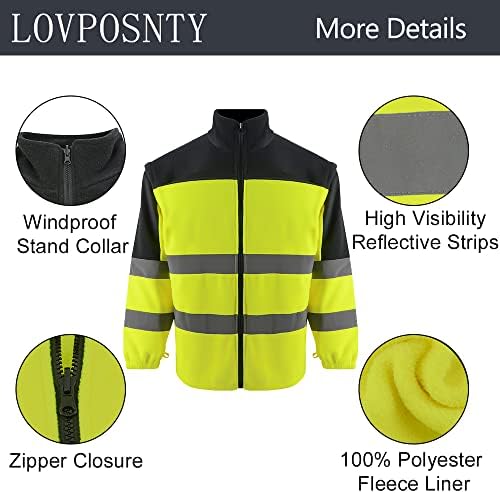 LOVPOSNTY 3 во 1 рефлексивна јакна 10 џебови градежни јакни ANSI класа 3 Зимски работни јакни за мажи
