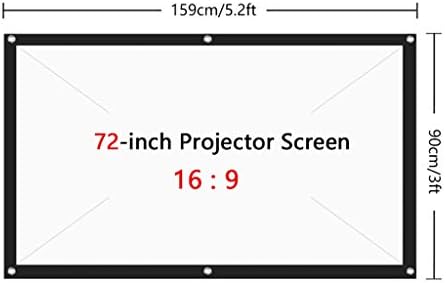 Екран на проектор за висока осветленост на ZGJHFF 72 84 100 120 150 инчи 16: 9 Проекција на ткаенина за проекција на ткаенина преклопување