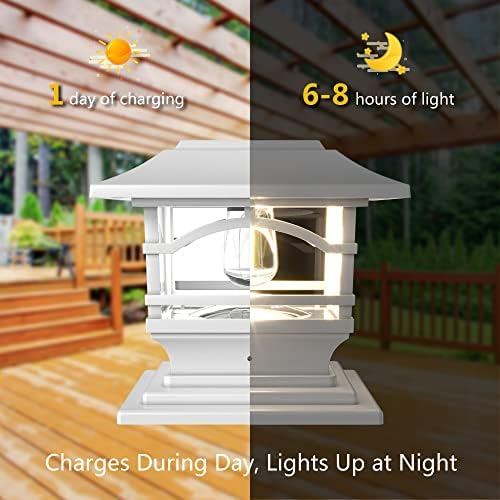 Davinci Lighting Edison Solar Outdoor Post Lights - 4x4 5x5 6x6 - Светла LED светло за оградата на оградата или отворите за внатрешен двор