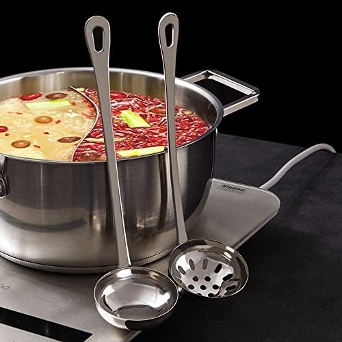 Супа за купови дома склопена лажичка за готвење долга рачка со прибор за јадење од челик за вечера од кука