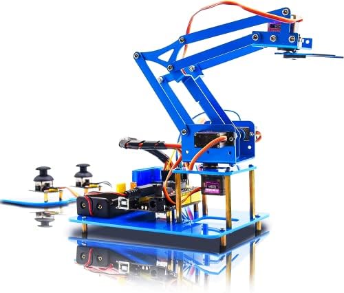 KeyEstudio Robot Arm Starter комплет за Arduino, 4DOF електронска кодирање роботика рака DIY сет за деца возрасни да научат роботика,