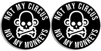 2-Пакет Хардхат Големина: Не Мојот Циркус Не Моите Мајмуни Налепници