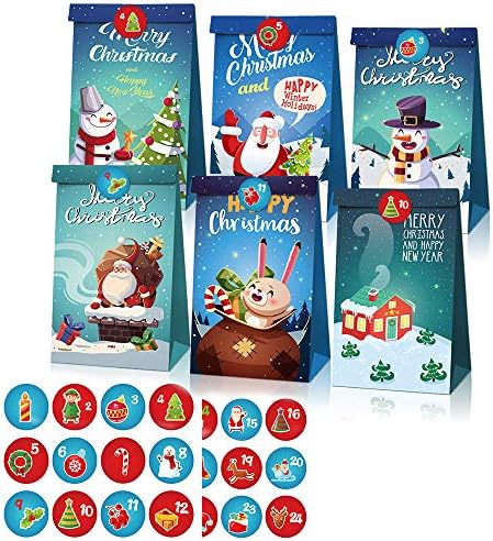 Wyue Christmas Kraft Haper Parts Tags, 12 парчиња Божиќни подароци Пакување третирајте ги кутиите за бонбони за полнила за Божиќни забави