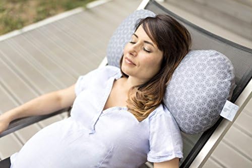 Babymoov Mom & Baby Pillow | Ултра мека перница за спиење, читање, поддршка на нозете, бременост, медицинска сестра и доење сива 22x12x6,5 инчи