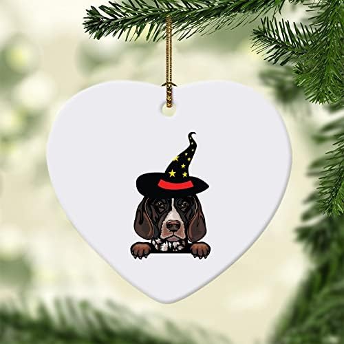 3 инчи Божиќни украси среќно куче Ноќта на вештерките германски шортаир Покажувач срце Божиќни украси за деца момчиња девојчиња