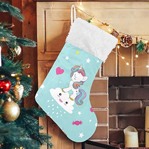 ТАРТИЦИЈА божиќни чорапи 1 пакуваат големи 18 во Божиќни чорапи со виножито еднорог срце камин што виси Божиќни чорапи Персонализирана
