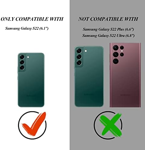 Qireoky За Samsung Galaxy S22 Случај Со Лизгачки Капак На Камерата Воено Одделение 2 во 1 Тешка Заштитна Прашина Отпорна На Магнетна Ротација