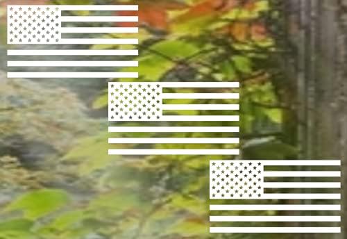 3 пакувајте Бело Американско Знаме Винил Налепница За Налепница 4х6 инчи | Налепница За Американско Знаме За Лаптоп | Налепници За Прозорци
