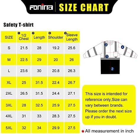 Безбедност на Fonirra, рефлектирачки маици со голема видливост за мажи со долг ракав ANSI класа 2