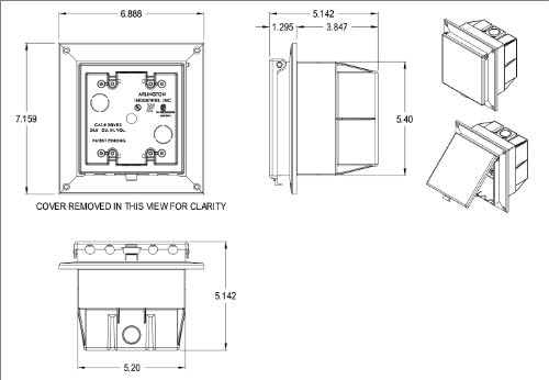 Арлингтон DBVR2W - 1 Низок Профил Во КУТИЈА Електрична Кутија Со Водоотпорен Капак За Рамни Површини, 2-Банда, Вертикална, Бела