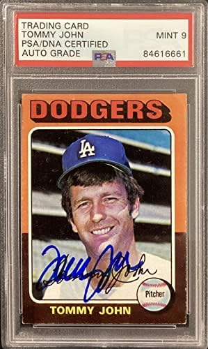 Томи Џон Потпиша 1975 Топс #47 Бејзбол Картичка Затајувачи Пса/Днк Автограм Нане 9 - Бејзбол Плочи Автограм Картички