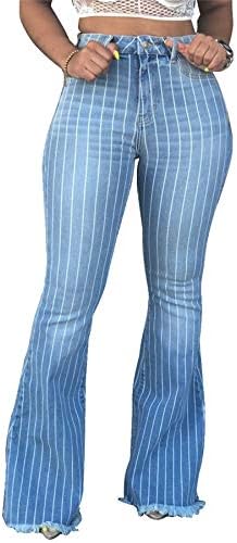 Andongnywell highенски високи половини ленти со разгорени фармерки тенок лента одблесов bellвонче дно панталони панталони панталони
