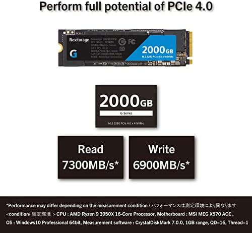 NextOrage Јапонија 2tb nvme pcie gen.4 M.2 Внатрешен SSD