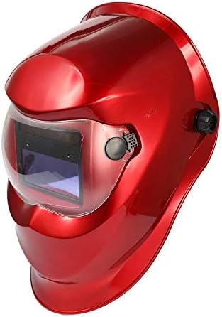 MJCDHMJ заварување, прилагодлива лента за глава автоматска маска за заварување со променлива светлина соларно заварување шлем капа црвено
