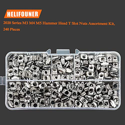 Helifouner 240 парчиња 2020 серии Т ореви, M3 M4 M5 T комплет за асортиман на орев за орев