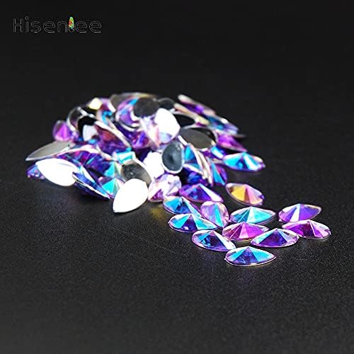 8x13mm капка вода пурпурна кристална камења Rhinestone 100pcs 13 бои сјајни 3Д шарми накит за украси за украси за украси - додаток за декорација