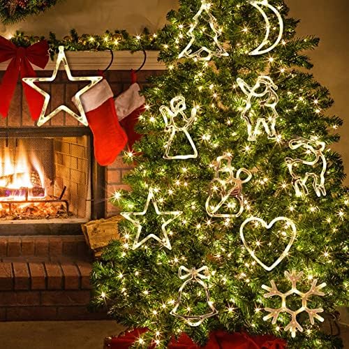 Relz66 Божиќно предводена светлина Снегулка Дедо елен виси пијалак ламба прозорец украси Декорација за дома 2023 година Нова Година