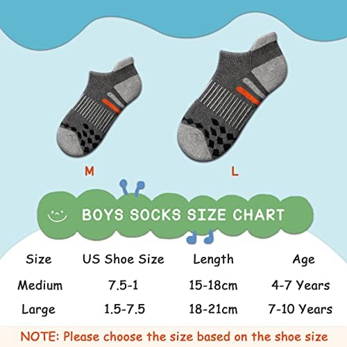 Комфокс 10 Пара Момчиња Чорапи Глуждот Атлетски Чорапи За Големи Мали Деца Памук Половина Амортизирани Чорапи