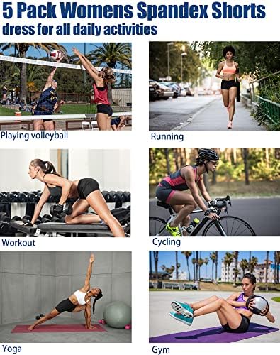 Телелео 5 пакет 3 женски одбојка шорцеви Спандекс компресија шорцеви перформанси на тренингот со високи шорцеви за јога на половината