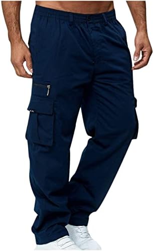 Машки панталони за мажи Lcziwo се протегаат еластични половини атлетски тренинзи џогерни џемпери со џебови секој ден обични спортски панталони