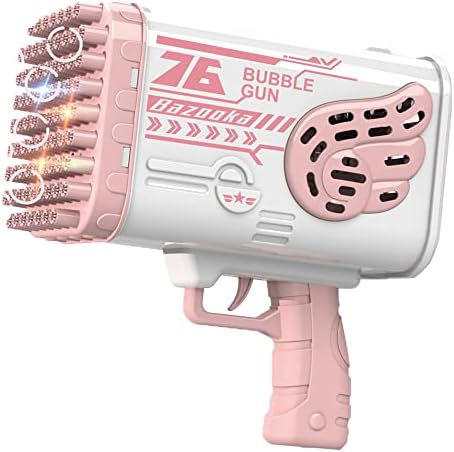 Bubble Blaster YF-Tow Ракетни фрлачи за деца со меурчиња со пиштол со 76 дупки, рефус меурчиња на отворено играчки, 6000+ меурчиња на мин за момчиња