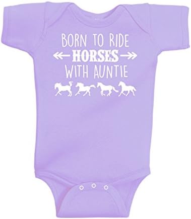 Роден за да вози коњи со тетка кратка ракав за бебиња за бебиња - подарок за коњи на коњи