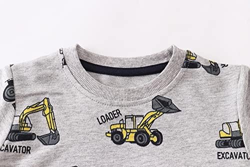 Детски момчиња маички за џемпери за деца со памук со долги ракави, цртани кошули за печатење на цртани филмови 2-7T