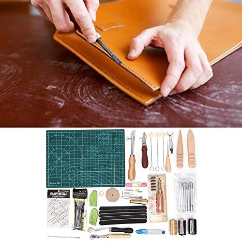 Алатка за рачно занаетчиски алатки за занаетчиска алатка за шиење од кожа 50 парчиња кожен занает DIY алатки за поправка на чевли