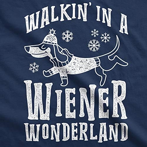 Кошула за кучиња прошетка во чудо -земја на чудата, смешна Божиќна кученца кошула морнарица м