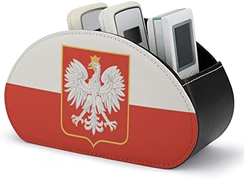 Држач за далечински управувач со знаме на Полска орел со 5 оддели ТВ далечински организатор за складирање на кутии за контролори