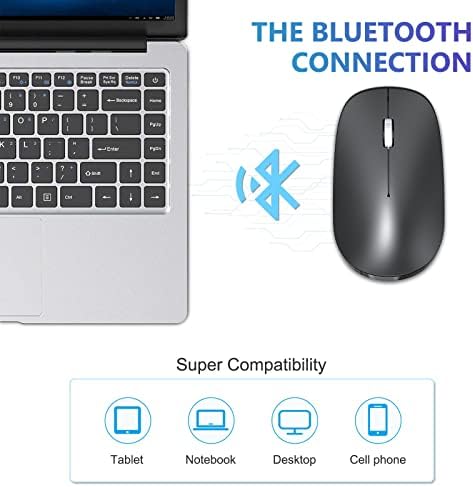 Омотон Bluetooth Глушец за iPad и iPhone, Ултра Тенок Безжичен Глушец Компатибилен Со Bluetooth Овозможен Компјутер, Лаптоп, КОМПЈУТЕР, Тетратка