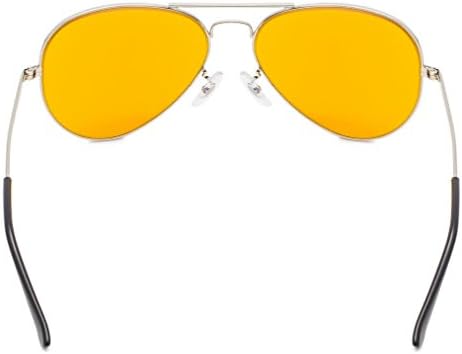 Пилотски стил на окото 97% сино блокирање на очила за читање, темно портокалово леќи со читатели на компјутерски премачкувања