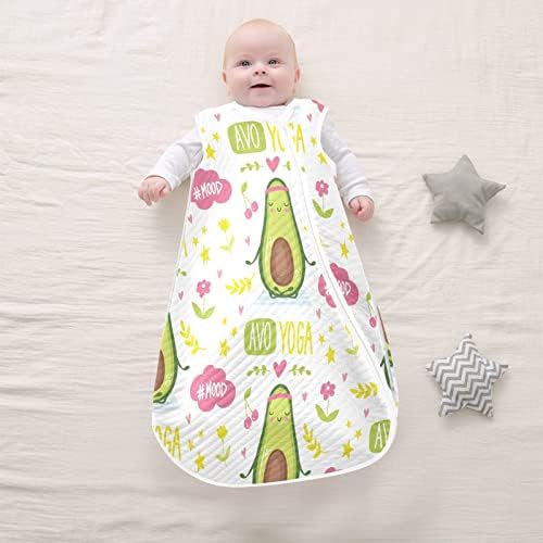 vvfelixl симпатична авокадо јога бебе носено ќебе, вреќа за спиење на транзиција за новороденчиња, вреќа за спиење за новородени