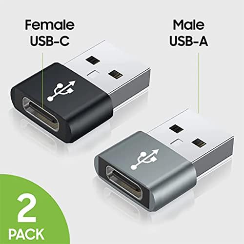 USB-C женски до USB машки брз адаптер компатибилен со вашиот Asus Zenfone 3 за полнач, синхронизација, OTG уреди како тастатура, глушец,