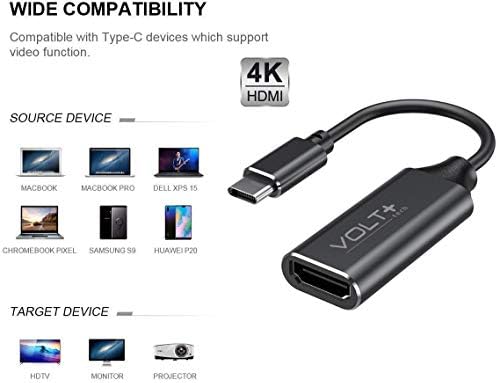 Работи од Volt Plus Tech HDMI 4K USB-C комплет компатибилен со Samsung Galaxy A73 професионален адаптер со дигитален целосен 2160P, 60Hz