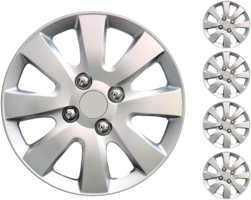 Копри сет од покривка од 4 тркала од 15 инчи сребрен Hubcap Snap-on одговара на Хонда