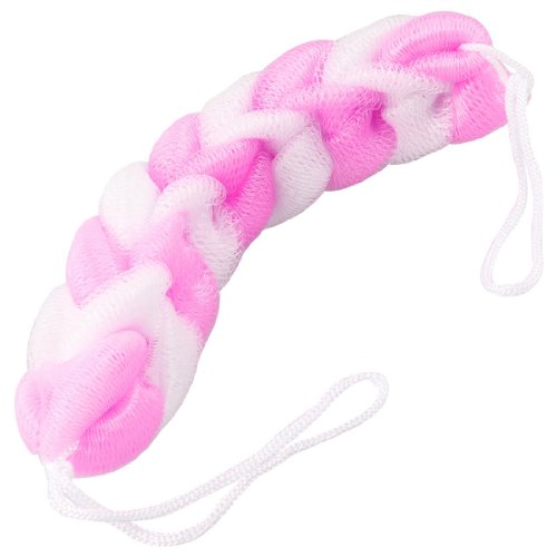 Мајбаути плетенка мрежа за масажа Масажа сунѓер со рачки со јаже - розова
