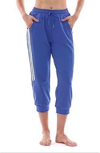 Caidенски женски каприци за џемпери на капри панталони со џебови со џебови capri џогери капри јога панталони за тренингот за