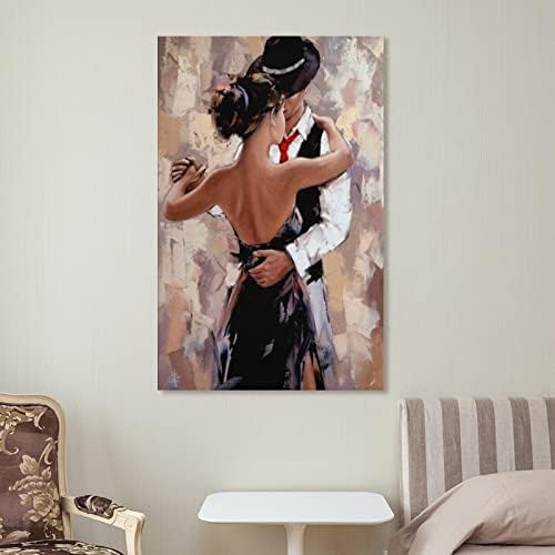 Мажи и жени романтична страст танц, танго wallидно сликарство на масло за сликање уметнички постер, танго танчер пост платно печатење на wallидни