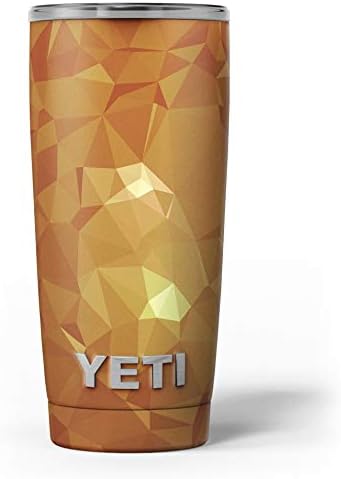 Дизајн Скинц портокалова геометриска V15 - комплет за винил за завиткување на кожата компатибилен со чашите за ладилни ладилни текови на