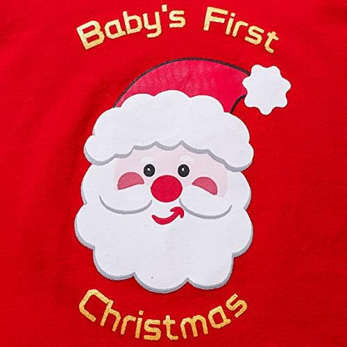 Новорова бебе Божиќна ромпер облека за деца Деца девојчиња Божиќ Елф Санта Ромпер Онуси Облека сет 3-18 милиони