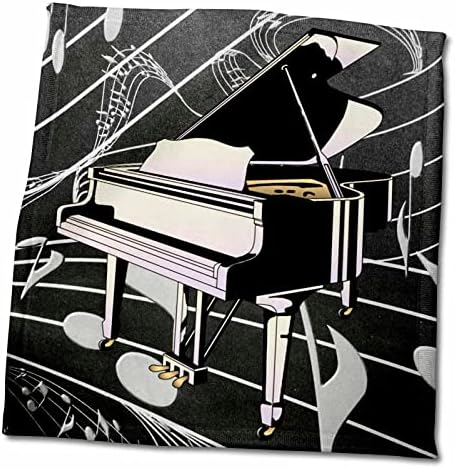 3Drose Art Deco црно и розово пијано на црна музика позадина - крпи