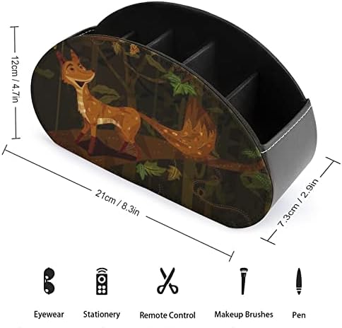 Диви животни лисица во џунгла ТВ далечинска контрола на држачот за складирање кутија со 5 оддели за десктоп за домашна канцеларија