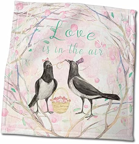 3drose Симпатична розова пролетна птица илустрација на животни - Loveубовта е во воздух - крпи