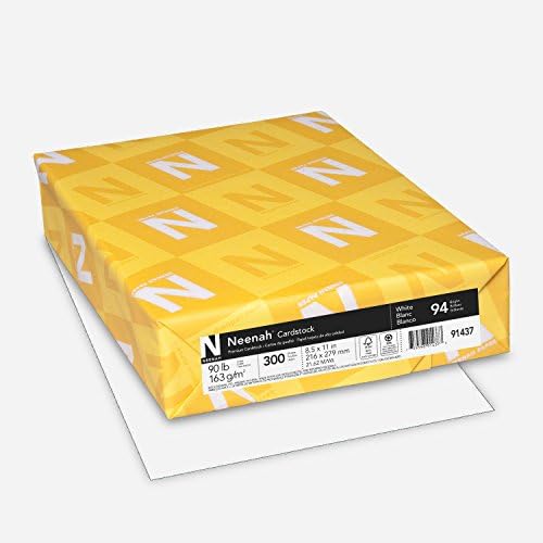 Neenah Premium Cardstock, 8,5 x 11, Bright White & Cardstock, 8,5 x 11, 90 lb/163 GSM, White, 300 листови и Creative Collection Classics Classics