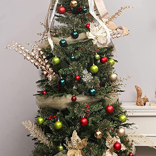Орнаменти на новогодишни елки, божиќни украси од 40 парчиња Поставете украси на елки за Божиќ за Божиќ